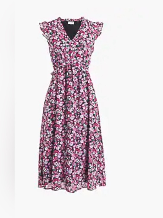 J. Crew Factory Dresses & Skirts - JCrew Factory Ruffle V-neck midi dress